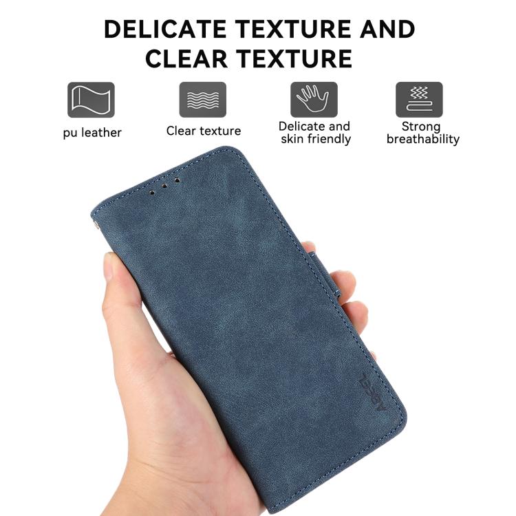 For iPhone 17 ABEEL Frosted Magnetic RFID Leather Phone Case(Blue) - free shipping - PMc TechLife - Order now!