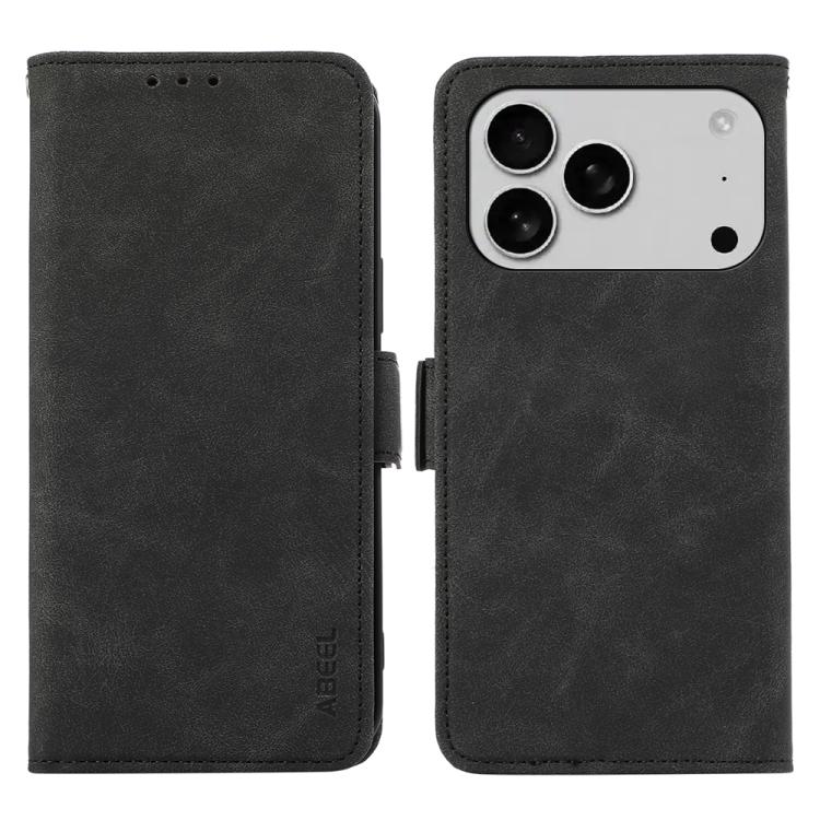For iPhone 17 Pro ABEEL Frosted Magnetic RFID Leather Phone Case(Black) - free shipping - PMc TechLife - Order now!