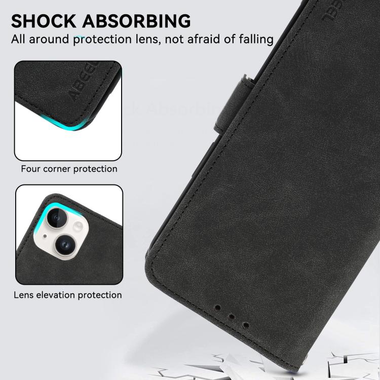 For iPhone 17 Pro ABEEL Frosted Magnetic RFID Leather Phone Case(Black) - free shipping - PMc TechLife - Order now!