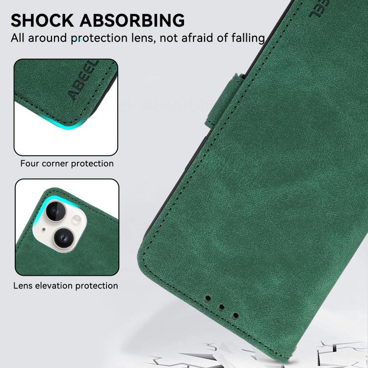 For iPhone 17 Pro Max ABEEL Frosted Magnetic RFID Leather Phone Case(Green) - free shipping - PMc TechLife - Order now!
