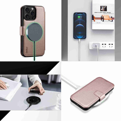 For iPhone 15 ESEBLE E1 Nappa Texture MagSafe Holder Leather Phone Case(Rose Gold) - iPhone 15 Cases by ESEBLE | Online Shopping South Africa | PMC Jewellery | Buy Now Pay Later Mobicred