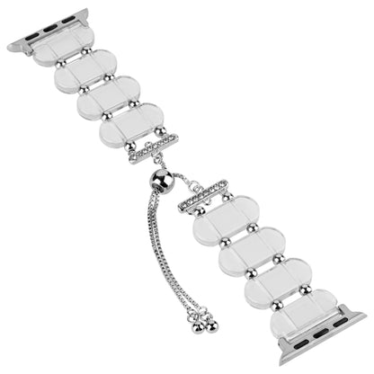 For Apple Watch SE 2023 44mm Resin Retractable Chain Watch Band(Transparent) - Watch Bands by PMC Jewellery | Online Shopping South Africa | PMC Jewellery