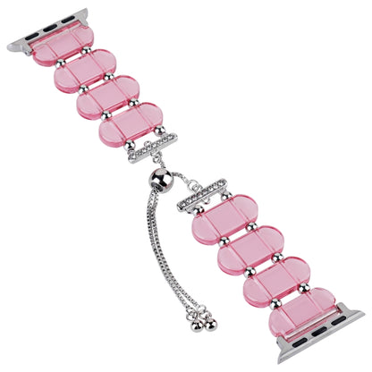 For Apple Watch SE 2023 40mm Resin Retractable Chain Watch Band(Pink) - Watch Bands by PMC Jewellery | Online Shopping South Africa | PMC Jewellery