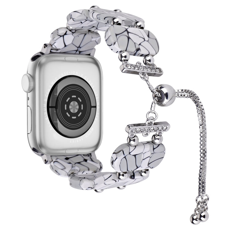 For Apple Watch Series 7 45mm Resin Retractable Chain Watch Band(Cracks) - Watch Bands by PMC TechLife | Online Shopping South Africa | PMC TechLife