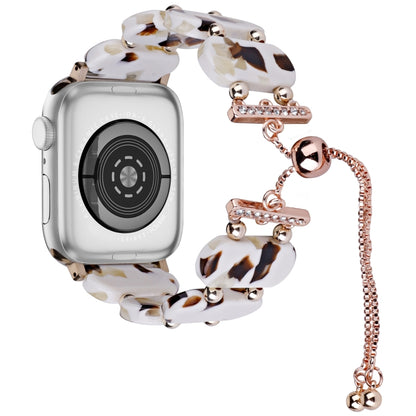 For Apple Watch Series 6 44mm Resin Retractable Chain Watch Band(Nougat) - Watch Bands by PMC Jewellery | Online Shopping South Africa | PMC Jewellery