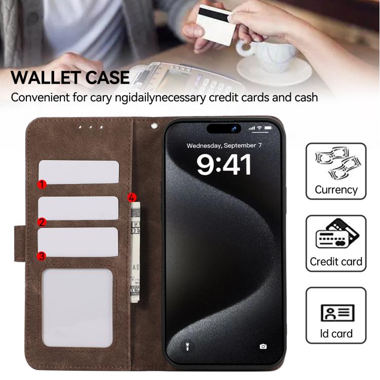 For iPhone 17 ABEEL Color Block Magnetic RFID Leather Phone Case(Brown-Blue) - free shipping - PMc TechLife - Order now!