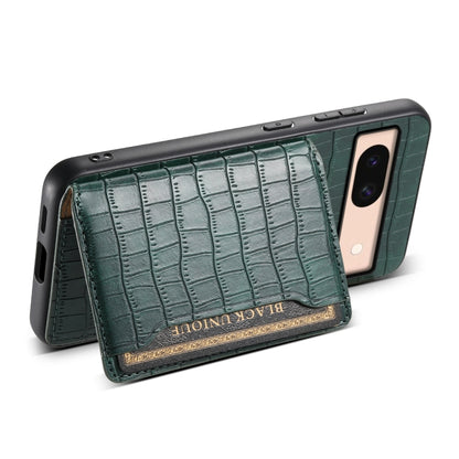 For Google Pixel 8a Crocodile Texture Card Bag Design Full Coverage Phone Case(Green) - Google Cases by PMC Jewellery | Online Shopping South Africa | PMC Jewellery | Buy Now Pay Later Mobicred