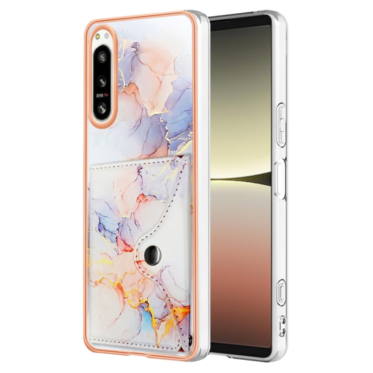 For Sony Xperia 5 IV Marble Pattern IMD Card Slot Phone Case(Galaxy Marble White) - Sony Cases by PMC Jewellery | Online Shopping South Africa | PMC Jewellery | Buy Now Pay Later Mobicred