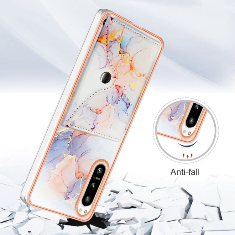 For Sony Xperia 5 IV Marble Pattern IMD Card Slot Phone Case(Galaxy Marble White) - Sony Cases by PMC Jewellery | Online Shopping South Africa | PMC Jewellery | Buy Now Pay Later Mobicred