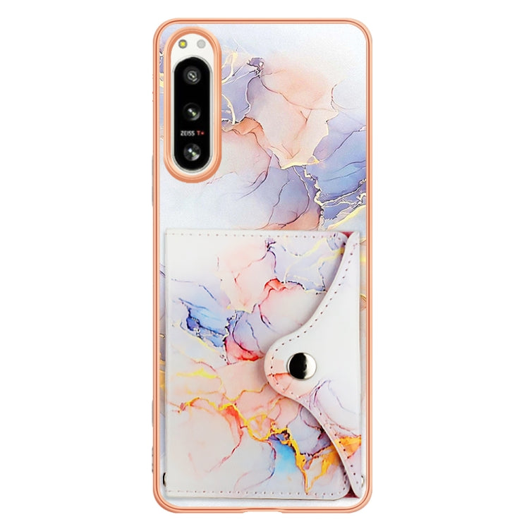 For Sony Xperia 5 IV Marble Pattern IMD Card Slot Phone Case(Galaxy Marble White) - Sony Cases by PMC Jewellery | Online Shopping South Africa | PMC Jewellery | Buy Now Pay Later Mobicred