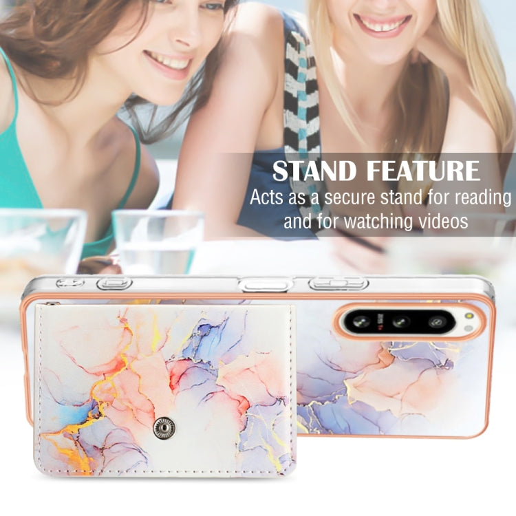 For Sony Xperia 5 IV Marble Pattern IMD Card Slot Phone Case(Galaxy Marble White) - Sony Cases by PMC Jewellery | Online Shopping South Africa | PMC Jewellery | Buy Now Pay Later Mobicred