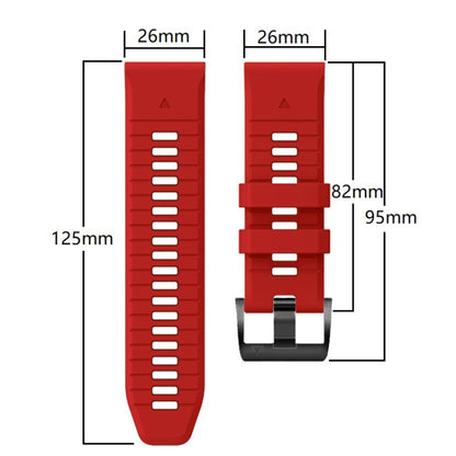 For Garmin Fenix 7X 26mm Solid Color Steel Buckle Silicone Quick Release Watch Band(Army Green) - Watch Bands by PMC Jewellery | Online Shopping South Africa | PMC Jewellery