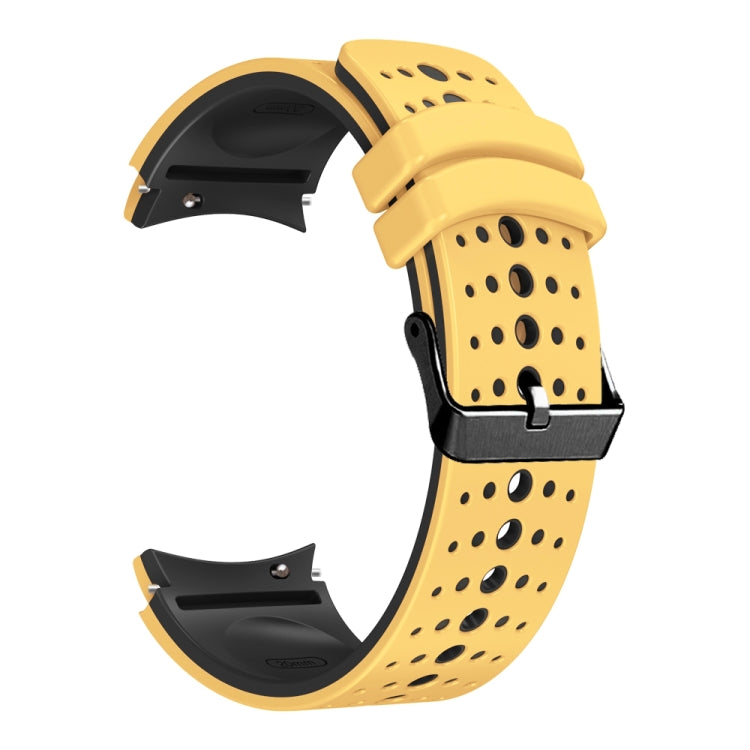 For Samsung Galaxy Watch 6 Two Color Silicone Watch Band(Yellow Black) - Watch Bands by PMC Jewellery | Online Shopping South Africa | PMC Jewellery