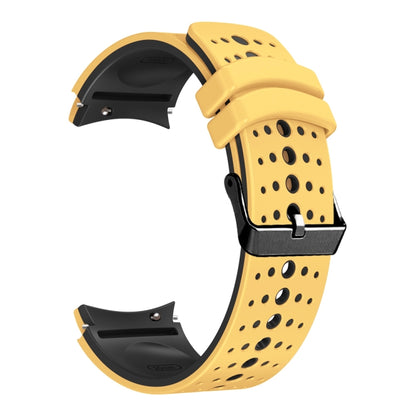 For Samsung Galaxy Watch 6 Two Color Silicone Watch Band(Yellow Black) - Watch Bands by PMC Jewellery | Online Shopping South Africa | PMC Jewellery