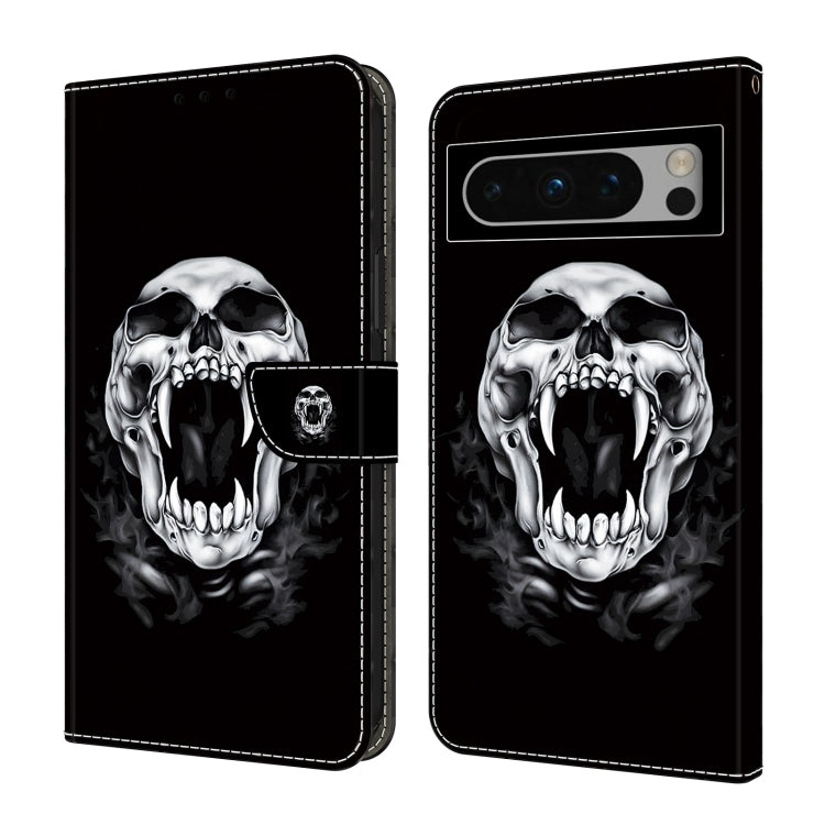 For Google Pixel 9 Crystal Painted Leather Phone case(Skull) - Google Cases by PMC Jewellery | Online Shopping South Africa | PMC Jewellery | Buy Now Pay Later Mobicred