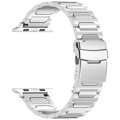 For Apple Watch SE 2023 40mm I-Shaped Titanium Metal Watch Band(Mirror Silver) - Watch Bands by PMC Jewellery | Online Shopping South Africa | PMC Jewellery