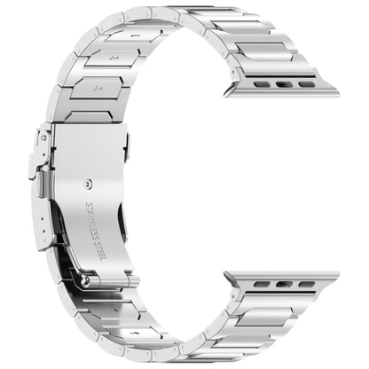 For Apple Watch Series 9 41mm I-Shaped Titanium Metal Watch Band(Mirror Silver) - Watch Bands by PMC Jewellery | Online Shopping South Africa | PMC Jewellery