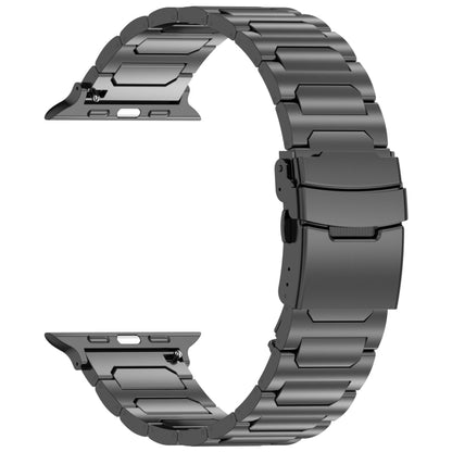 For Apple Watch Ultra 49mm I-Shaped Titanium Metal Watch Band(Black) - Watch Bands by PMC Jewellery | Online Shopping South Africa | PMC Jewellery