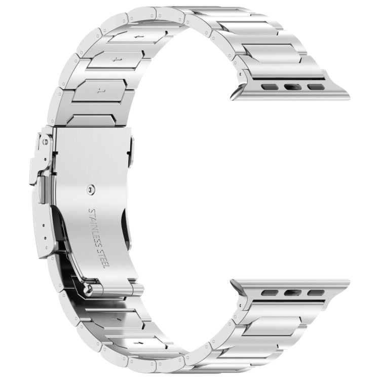 For Apple Watch 38mm I-Shaped Titanium Metal Watch Band(Silver) - Watch Bands by PMC Jewellery | Online Shopping South Africa | PMC Jewellery