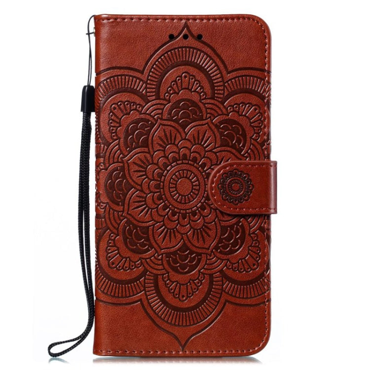 For Google Pixel 9 Sun Mandala Embossing Pattern Phone Leather Case(Brown) - Google Cases by PMC TechLife | Online Shopping South Africa | PMC TechLife | Buy Now Pay Later Mobicred