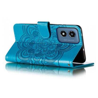 For Motorola Moto G Play 2024 Sun Mandala Embossing Pattern Phone Leather Case(Blue) - Motorola Cases by PMC Jewellery | Online Shopping South Africa | PMC Jewellery | Buy Now Pay Later Mobicred