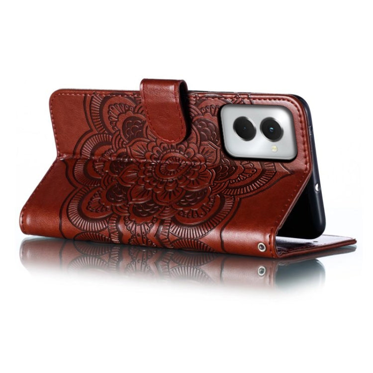 For Motorola Moto G Power 5G 2024 Sun Mandala Embossing Pattern Phone Leather Case(Brown) - Motorola Cases by PMC Jewellery | Online Shopping South Africa | PMC Jewellery | Buy Now Pay Later Mobicred