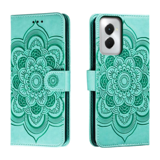 For Motorola Moto G Power 5G 2024 Sun Mandala Embossing Pattern Phone Leather Case(Green) - Motorola Cases by PMC Jewellery | Online Shopping South Africa | PMC Jewellery | Buy Now Pay Later Mobicred