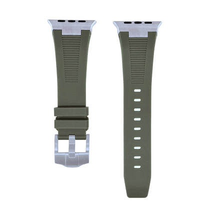 For Apple Watch SE 44mm Loners Liquid Silicone Watch Band(Titanium Green) - Watch Bands by PMC Jewellery | Online Shopping South Africa | PMC Jewellery