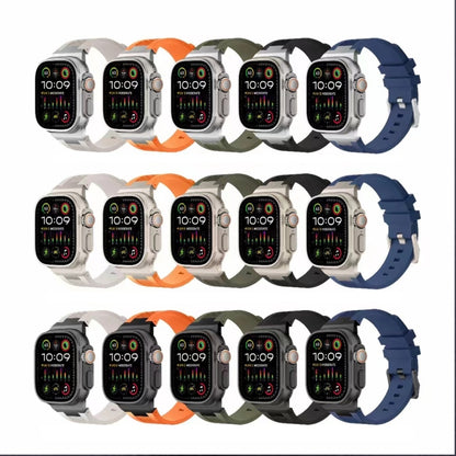 For Apple Watch Series 3 42mm Loners Liquid Silicone Watch Band(Titanium Midnight Blue) - Watch Bands by PMC Jewellery | Online Shopping South Africa | PMC Jewellery