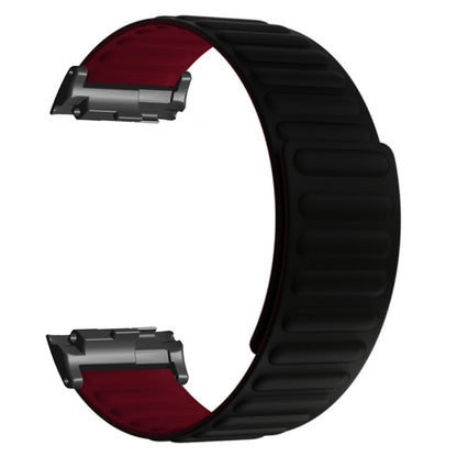 For Huawei Watch D Magnetic Silicone Watch Band(Black Wine Red) - Watch Bands by PMC Jewellery | Online Shopping South Africa | PMC Jewellery