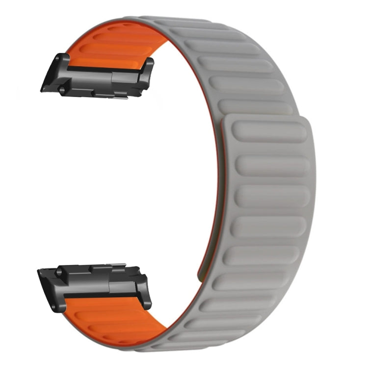 For Huawei Watch D Magnetic Silicone Watch Band(Grey Orange) - Watch Bands by PMC Jewellery | Online Shopping South Africa | PMC Jewellery