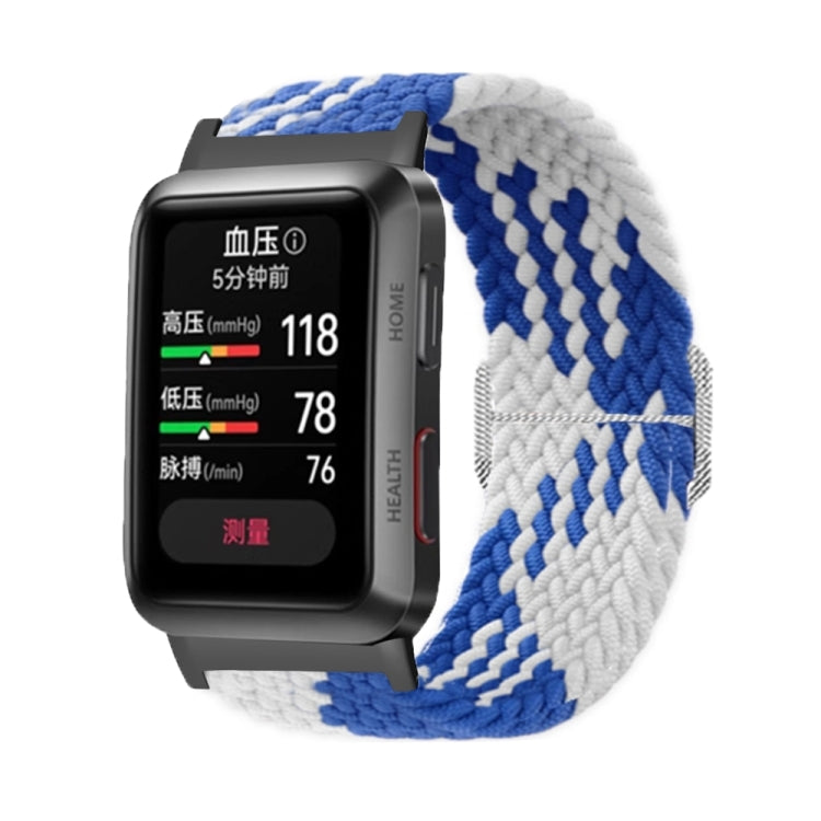 For Huawei Watch D Adjustable Woven Nylon Watch Band(Blue White) - Watch Bands by PMC TechLife | Online Shopping South Africa | PMC TechLife