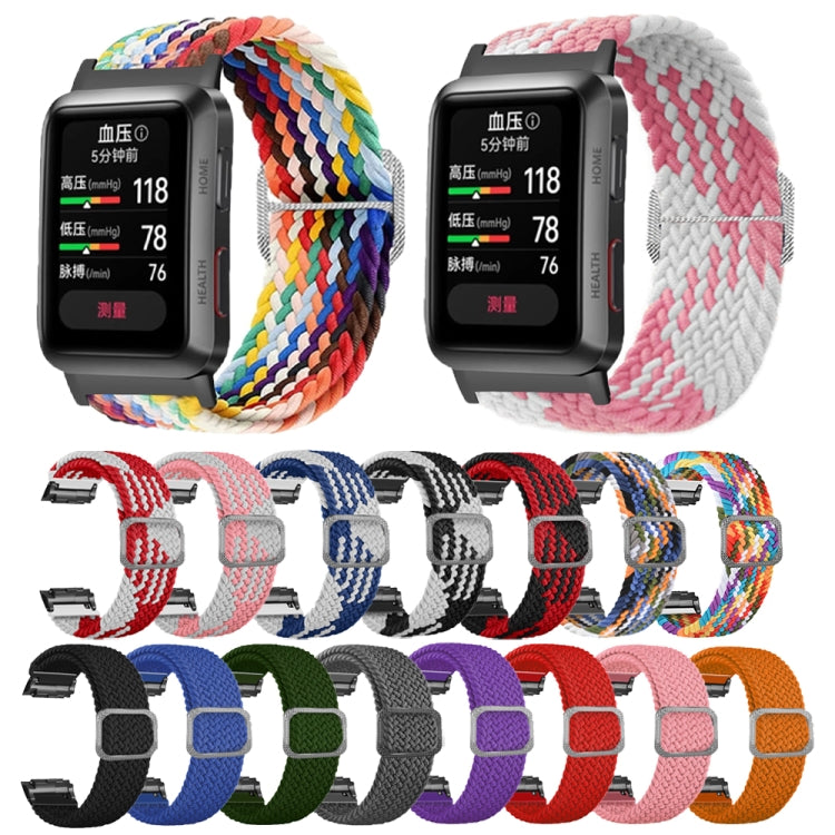 For Huawei Watch D Adjustable Woven Nylon Watch Band(Pink White) - Watch Bands by PMC TechLife | Online Shopping South Africa | PMC TechLife