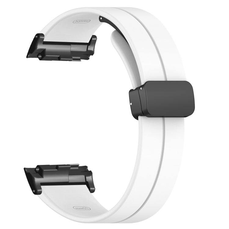 For Huawei Watch D Solid Color Folding Magnetic Buckle Silicone Watch Band(White) - Watch Bands by PMC TechLife | Online Shopping South Africa | PMC TechLife