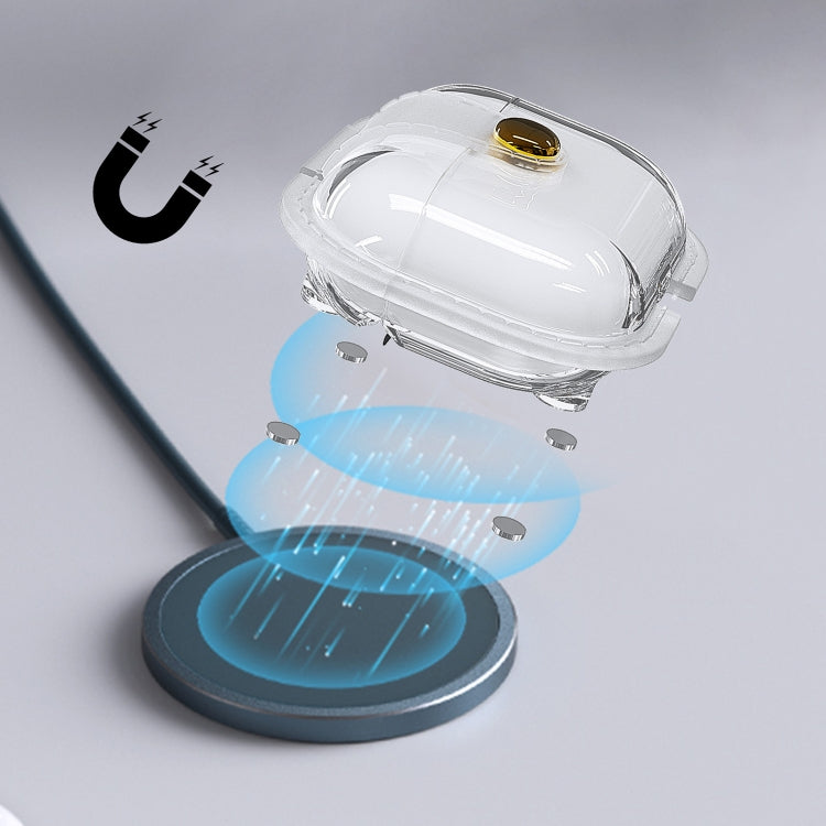 For AirPods Pro 1 Magnetic Clear Armor TPU TWS Earphone Case(Black) - For AirPods Pro by PMC Jewellery | Online Shopping South Africa | PMC Jewellery | Buy Now Pay Later Mobicred