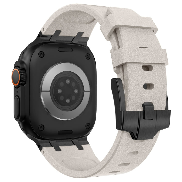 For Apple Watch Series 5 44mm Stone Grain Liquid Silicone Watch Band(Black Starlight) - Watch Bands by PMC TechLife | Online Shopping South Africa | PMC TechLife