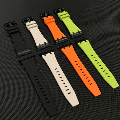 For Apple Watch Series 7 45mm Stone Grain Liquid Silicone Watch Band(Black Starlight) - Watch Bands by PMC Jewellery | Online Shopping South Africa | PMC Jewellery