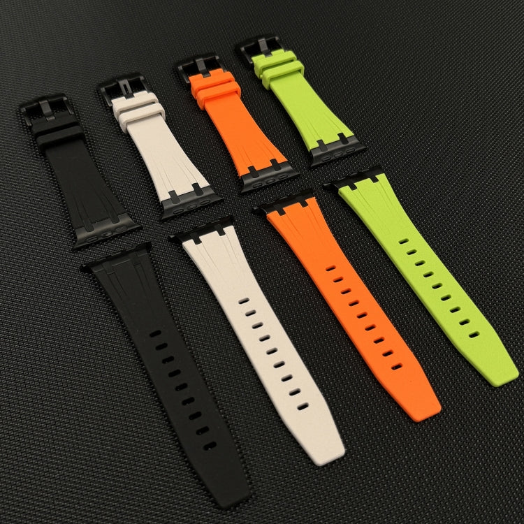 For Apple Watch Series 8 45mm Stone Grain Liquid Silicone Watch Band(Titanium Orange) - Watch Bands by PMC Jewellery | Online Shopping South Africa | PMC Jewellery