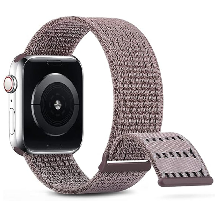 For Apple Watch Series 9 45mm Dual Hook and Loop Nylon Watch Band(Smoke Purple) - Watch Bands by PMC Jewellery | Online Shopping South Africa | PMC Jewellery