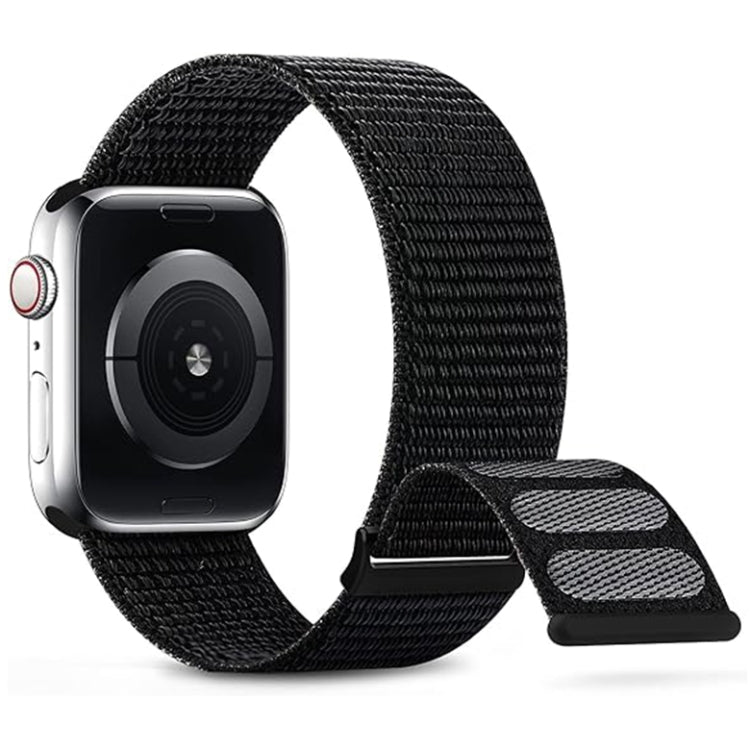 For Apple Watch Ultra 49mm Dual Hook and Loop Nylon Watch Band(Dark Black) - Watch Bands by PMC TechLife | Online Shopping South Africa | PMC TechLife