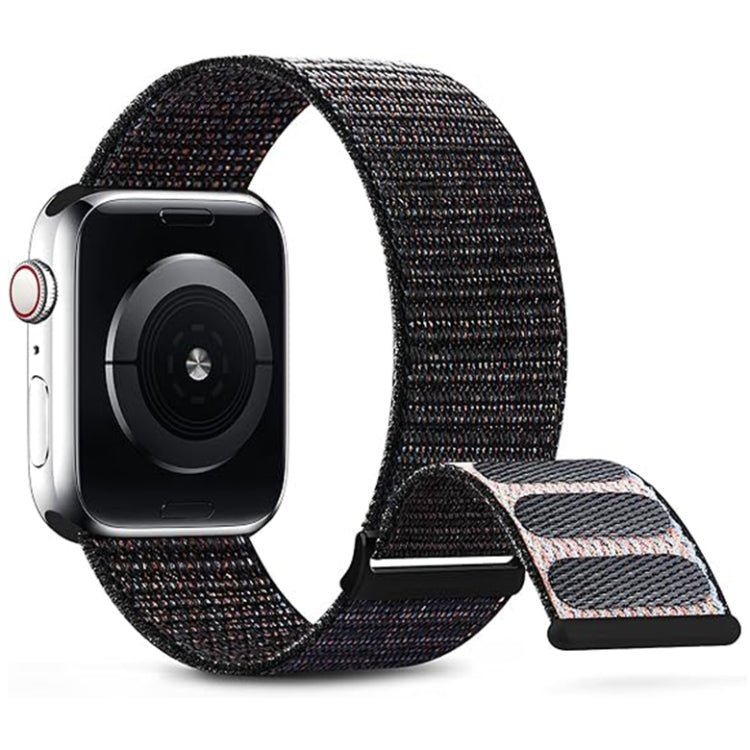 For Apple Watch SE 2022 40mm Dual Hook and Loop Nylon Watch Band(Reflective Black) - Watch Bands by PMC TechLife | Online Shopping South Africa | PMC TechLife