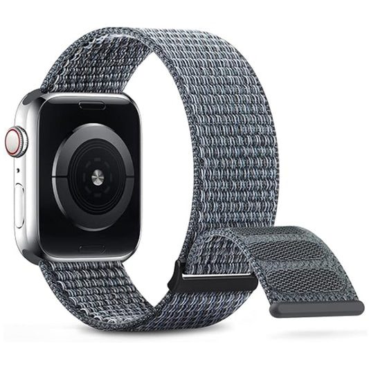 For Apple Watch Series 7 41mm Dual Hook and Loop Nylon Watch Band(Grey) - Watch Bands by PMC Jewellery | Online Shopping South Africa | PMC Jewellery