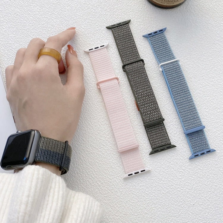 For Apple Watch Series 4 40mm Dual Hook and Loop Nylon Watch Band(Seashell) - Watch Bands by PMC TechLife | Online Shopping South Africa | PMC TechLife