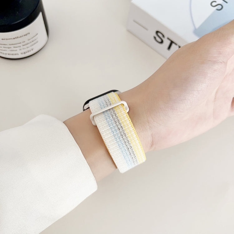For Apple Watch SE 40mm Dual Hook and Loop Nylon Watch Band(Rainbow) - Watch Bands by PMC TechLife | Online Shopping South Africa | PMC TechLife