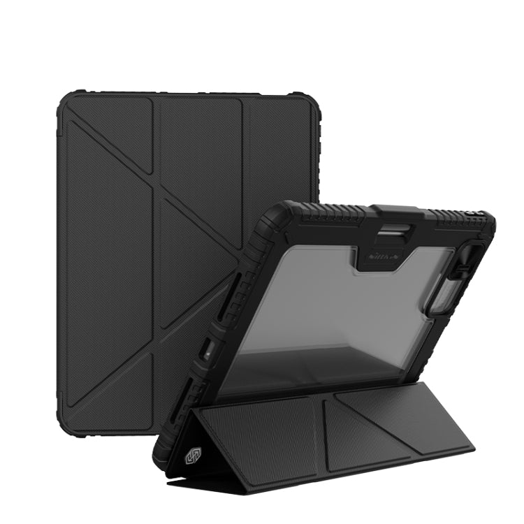 For iPad Air 13 2024 / Pro 12.9 NILLKIN Bumper Pro Multi-angle Folding Style Tablet Leather Case(Black) - iPad Air 13 2024 Cases by NILLKIN | Online Shopping South Africa | PMC Jewellery | Buy Now Pay Later Mobicred