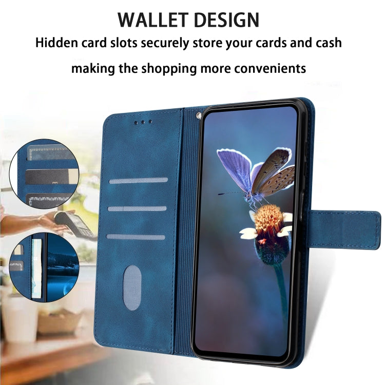 For iPhone 16 Pro Triangle Solid Color Leather Phone Case(Blue) - iPhone 16 Pro Cases by PMC TechLife | Online Shopping South Africa | PMC TechLife | Buy Now Pay Later Mobicred