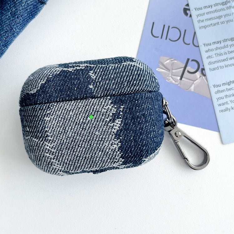 For AirPods Pro Stitching Denim Cloth Bluetooth Earphone Protective Case(Dark Color Lightning) - For AirPods Pro by PMC Jewellery | Online Shopping South Africa | PMC Jewellery | Buy Now Pay Later Mobicred