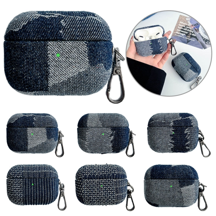 For AirPods Pro Stitching Denim Cloth Bluetooth Earphone Protective Case(Light Color Lightning) - For AirPods Pro by PMC Jewellery | Online Shopping South Africa | PMC Jewellery | Buy Now Pay Later Mobicred