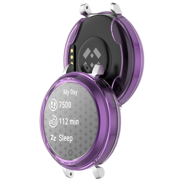 For Garmin Lily 2 Half Pack Hollow TPU Watch Protective Case(Transparent Purple) - Watch Cases by PMC Jewellery | Online Shopping South Africa | PMC Jewellery