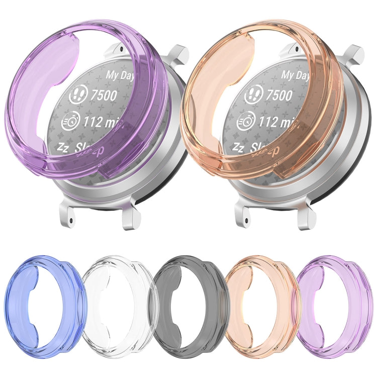 For Garmin Lily 2 Half Pack Hollow TPU Watch Protective Case(Transparent Purple) - Watch Cases by PMC Jewellery | Online Shopping South Africa | PMC Jewellery